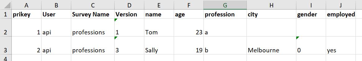 Survey Version in Results