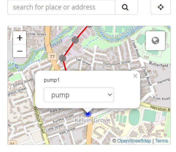 Geocompound widget being completed in a webform with several marked up points
